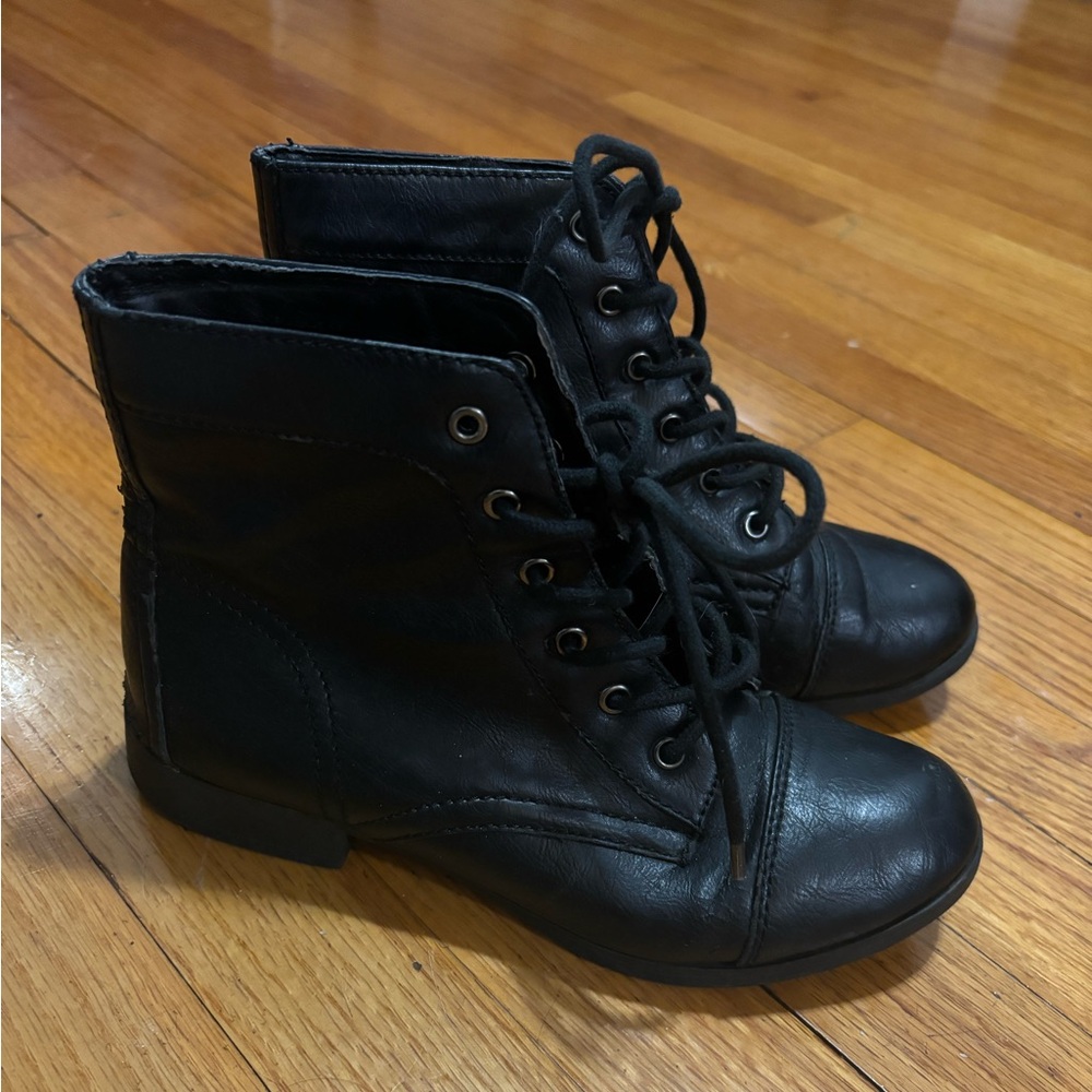 Black combat boots